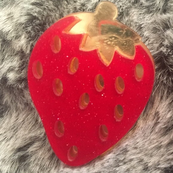 Lucite Strawberry Earrings - Picture 2 of 2